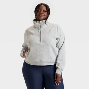 NWT All In Motion Heather Gray 1/2 Zip Pullover Sweatshirt Size XXL